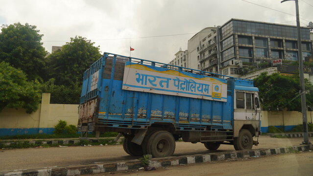 Bharat Petroleum's truck on the road