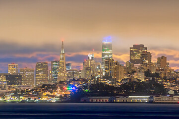 San Francisco City Skyline at Night