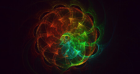 3D rendering abstract round light background