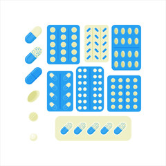 Pill flat icon isolated on white background. Vector illustration.	
