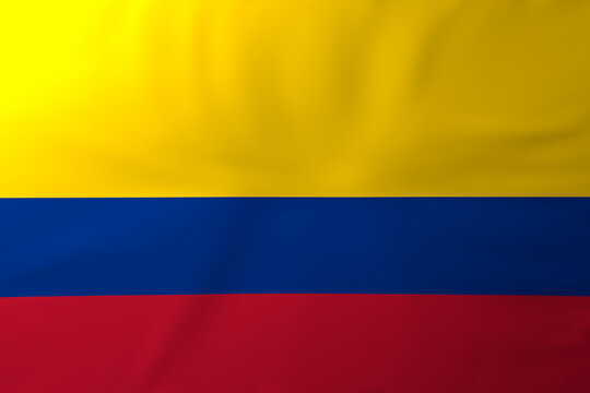 Waving Colombia Flag, 3d render.