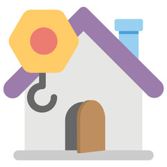 Home Construction Flat Colored Icon