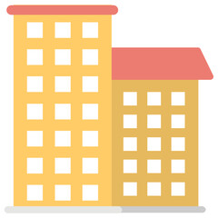 Flats Building Flat Colored Icon