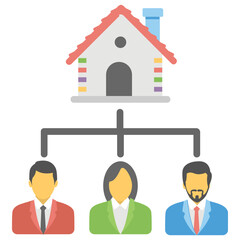 Housing Project Management Flat Colored Icon