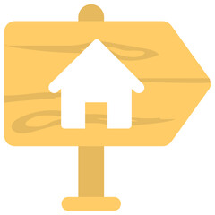 Real Estate Guidepost Flat Colored Icon
