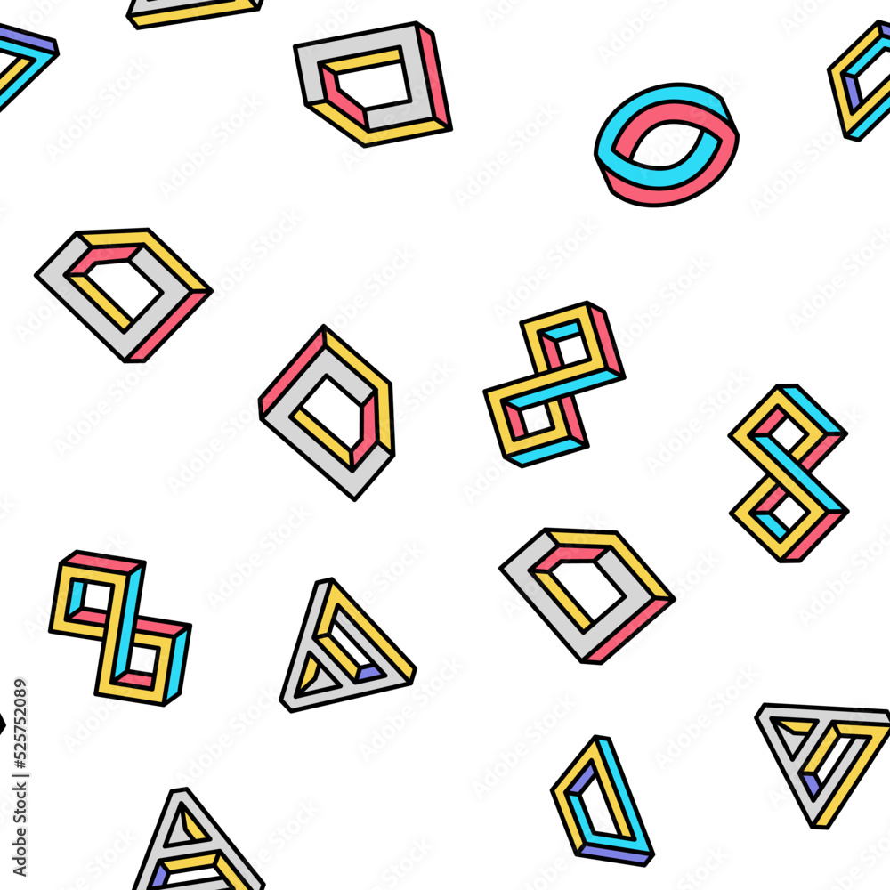 Poster impossible geometric shape vector seamless pattern