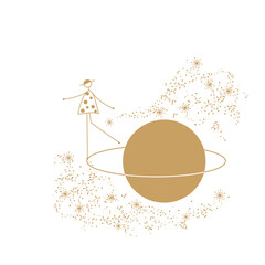 icon　Line Art　Simple Line　宇宙と私