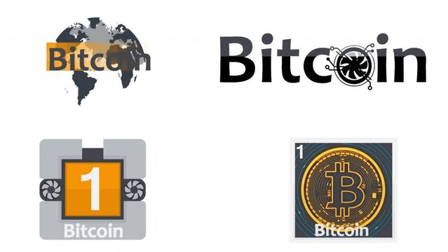 Bitcoin logo. Cryptocurrency animation, alpha channel enabled. Cartoon