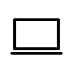 Laptop outline icon. Black and white item from set dedicated computers and office equipment, linear vector.