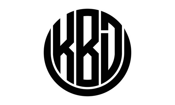 KBD three letter circle logo design vector template.  monogram symbol on black & white.
