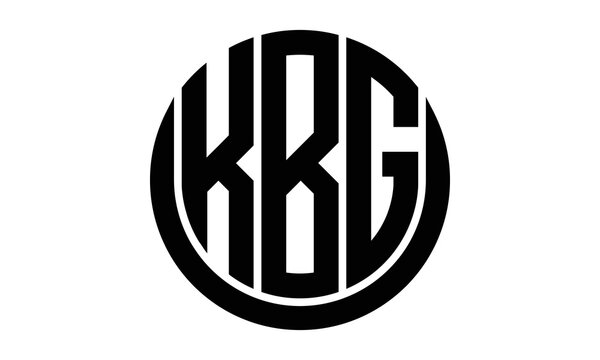 KBG three letter circle logo design vector template.  monogram symbol on black & white.