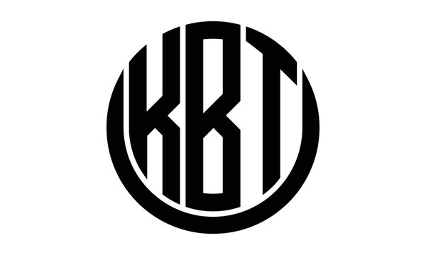 KBT three letter circle logo design vector template.  monogram symbol on black & white.