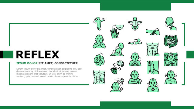 Reflex Of Human Neurology System landing header vector