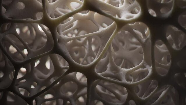 Beautifully lit spongy bone tissue, 3d rendering.