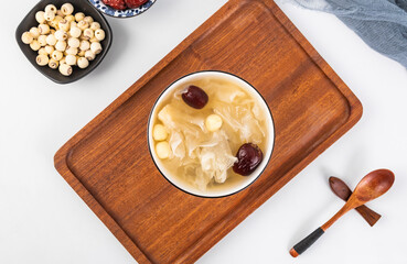 Nourishing red date, white fungus and lotus seed soup