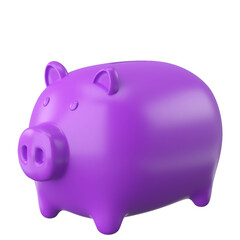 Piggy bank. 3D element.