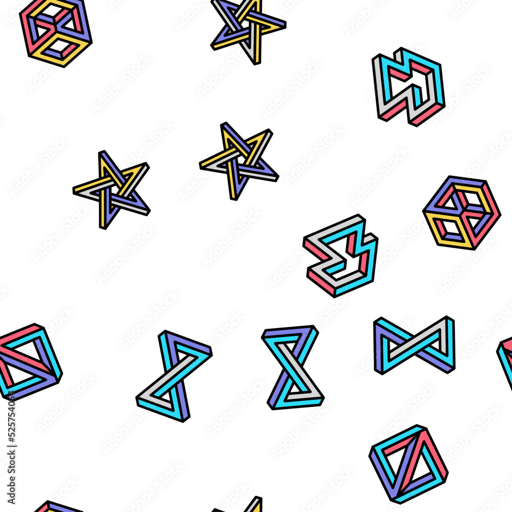 Poster impossible geometric shape vector seamless pattern
