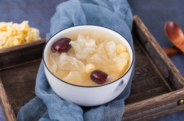 Nourishing red date, white fungus and lotus seed soup