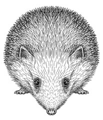 Vintage engrave isolated hedgehog set illustration cut ink sketch. Wild pet background line hedge art