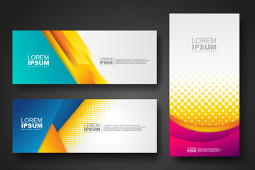 Fototapeta premium Banner set design template in trendy dynamic gradient colors