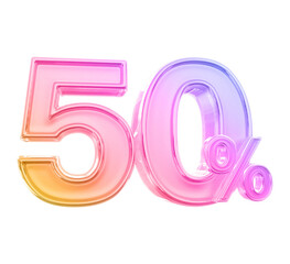 sale 50 percent number gradient
