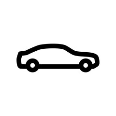 Car outline icon. Black and white item from set, linear vector.