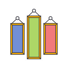 Wall Art Picture icon in color, isolated on white background 