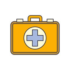 First aid icon in color, isolated on white background 