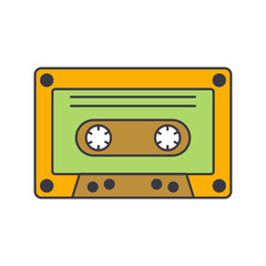 cassettes icon  in color, isolated on white background 