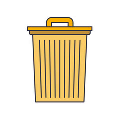 Trash bin icon in color, isolated on white background 