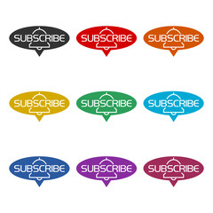Subscribe speech button. Set icons colorful