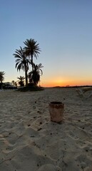 orange sunrise cloudless sky on island of Djerba