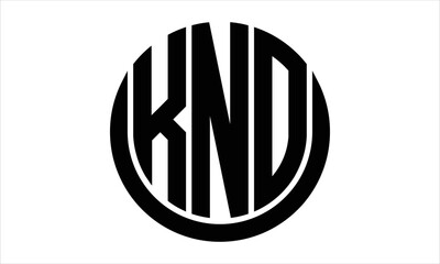 KNO three letter circle logo design vector template.  monogram symbol on black & white. - obrazy, fototapety, plakaty