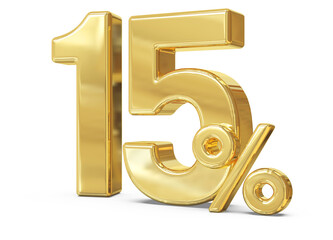 Obraz premium promotion 15 percent number gold 3d
