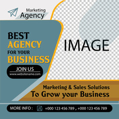 Obraz premium Digital marketing agency, web banner and social media post design