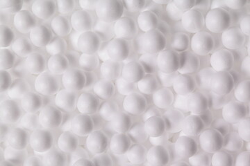 White styrofoam balls as background