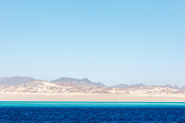 Fototapeta premium View to the shore near Sharm el Sheikh from the Red sea