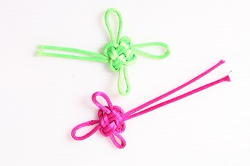 Chinese decorative knots on white background