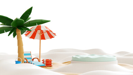 3D Summer Beach Illustration