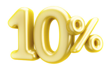 promotion 10 percent number gold 3d