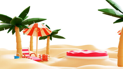 3D Summer Beach Illustration