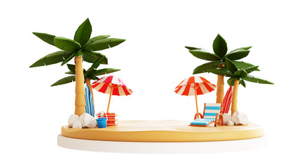 Obraz premium 3D Summer Beach Illustration