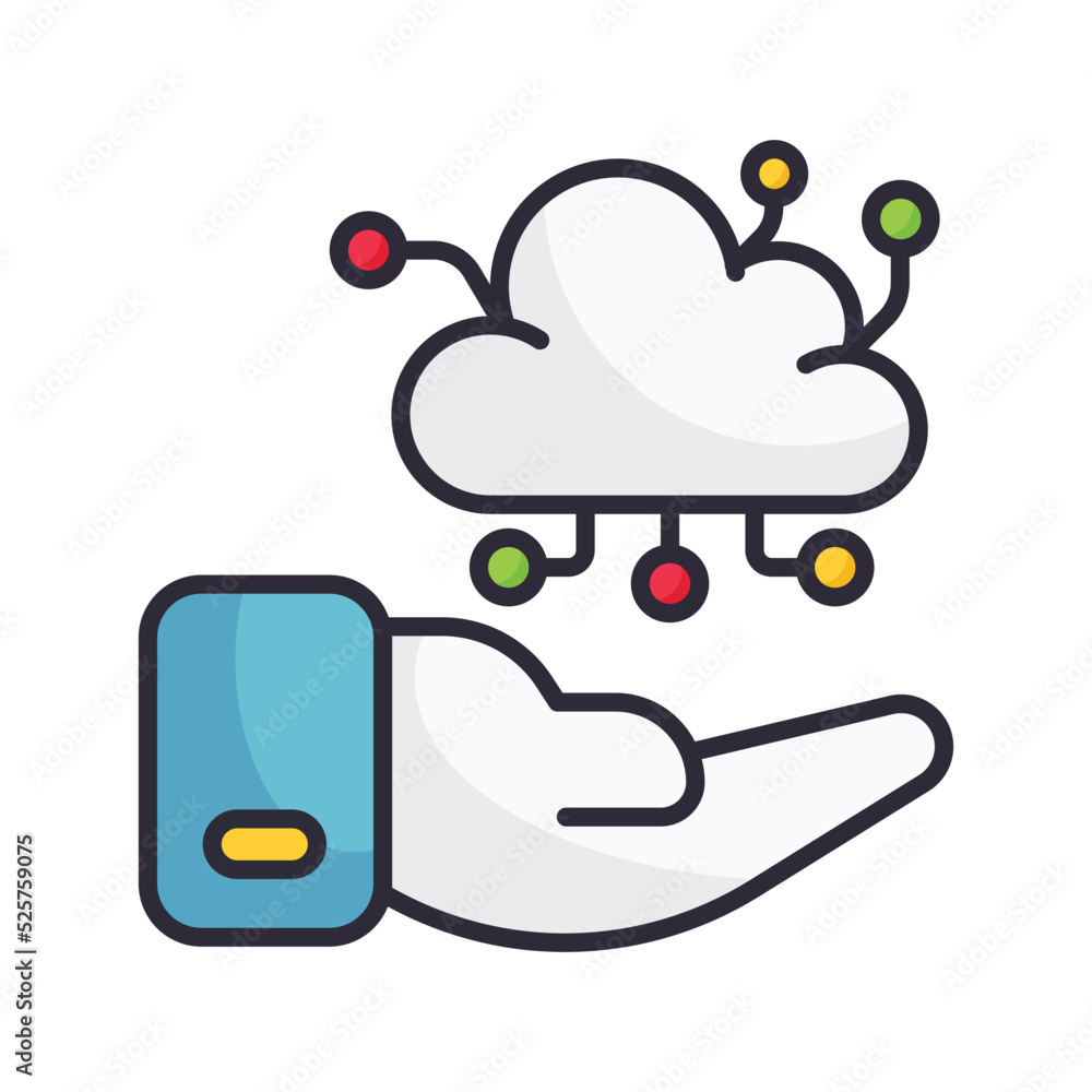Poster cloud computing vector filled outline icon design illustration on white background. eps 10 file