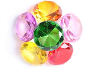  Colorful diamonds on white background