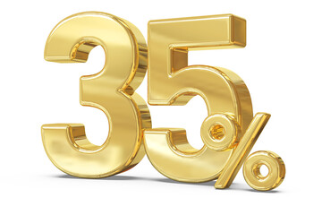 Fototapeta premium Sale 35 percent number gold 3d render with generative AI