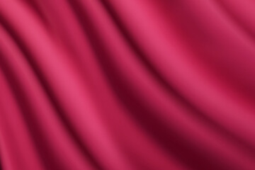 Fototapeta na wymiar Abstract pink wave fabric or web background. Beautiful soft satin.