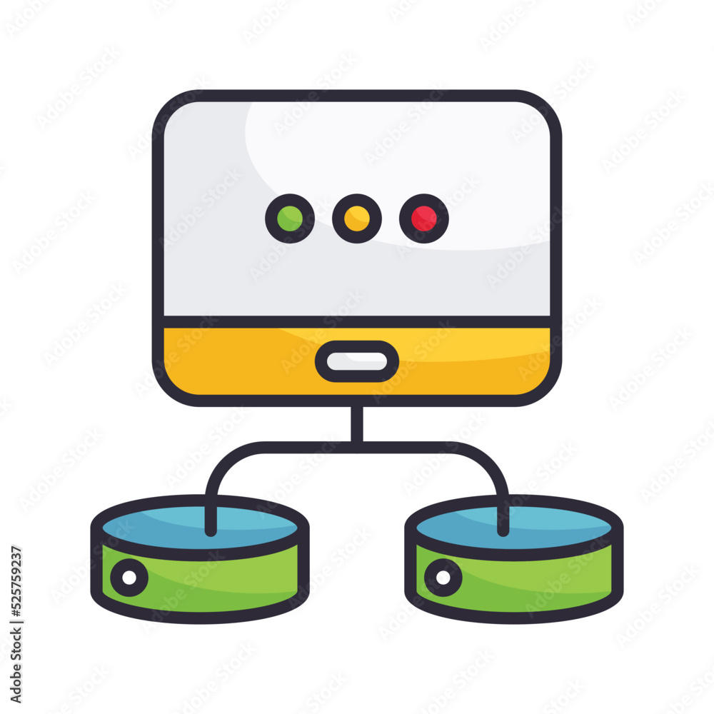 Poster server network vector filled outline icon design illustration on white background. eps 10 file