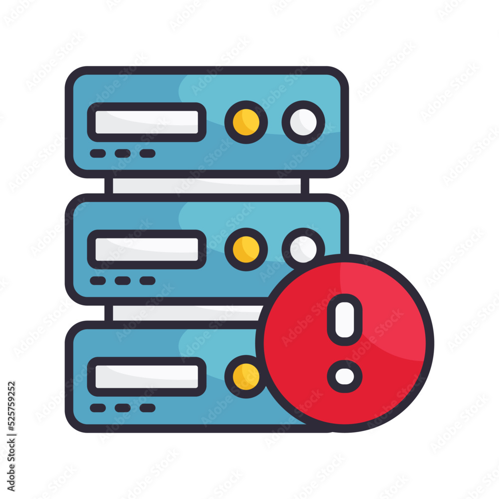 Poster server error vector filled outline icon design illustration on white background. eps 10 file