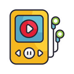 Mp3 vector Filled Outline Icon Design illustration on White background. EPS 10 File 