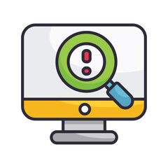 Error Research vector Filled Outline Icon Design illustration on White background. EPS 10 File 
